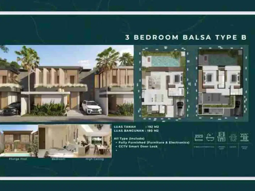 Dijual rumah baru 2 lantai 3BR private plunge pool dengan rasa resort dengan 3 view keren di kuta selatan akses jimbaran