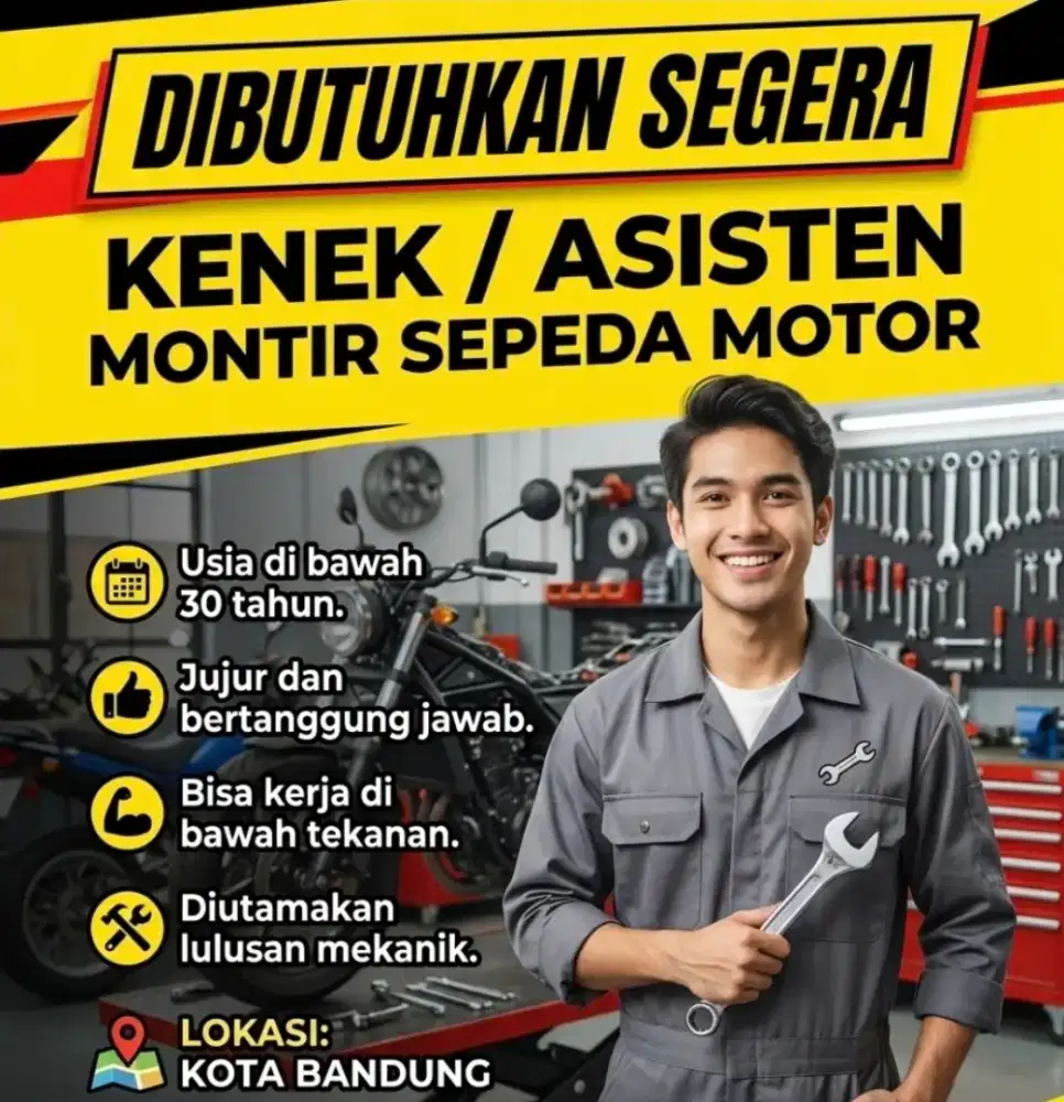 Dibutuhkan kenek montir sepeda motor