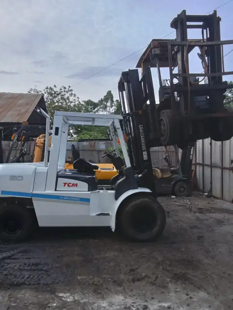 Forklift TCM 5 Ton,Matic,Tiang 3 Meter,Mesin S6S,Ban Double,Tahun 2018