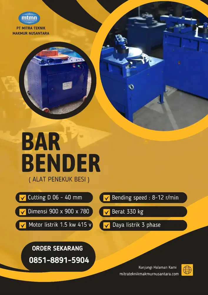 Sewa Bar Bender Sulawesi Selatan | Rental Bar Bender Cepat
