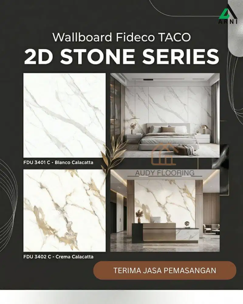 Fideco 2D TACO Wallboard Stone Series Tebal 3mm | Kode FDU - XXXX - C
