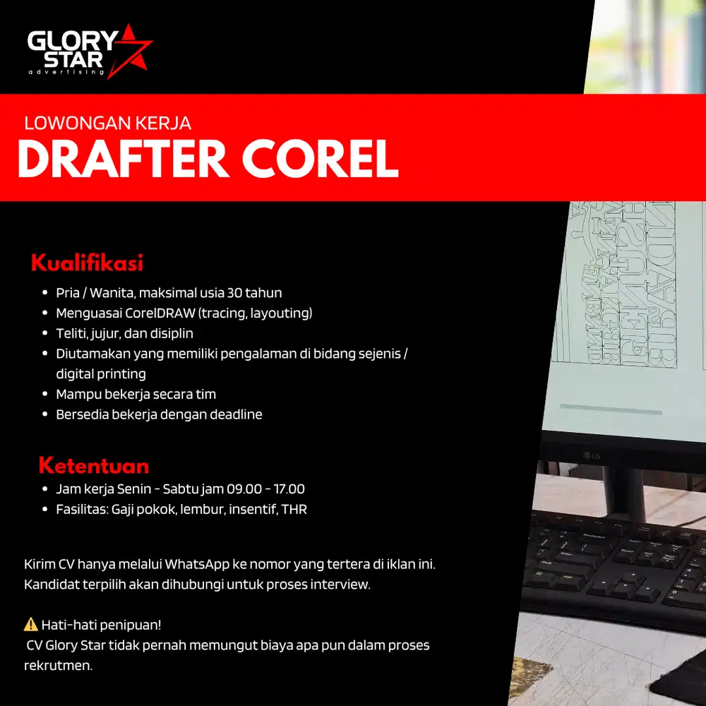 Drafter / Editor Corel Draw untuk Advertising