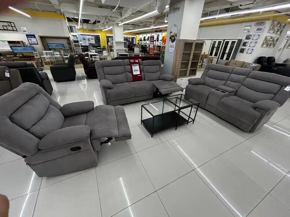 PROMO SOFA SET RECLINER MEWAH