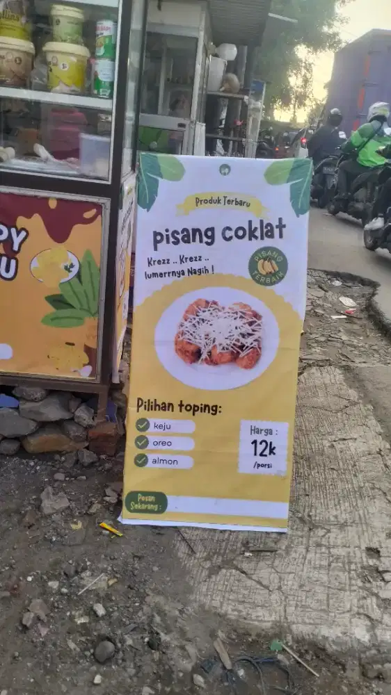 grobak bekas pisang coklat keju