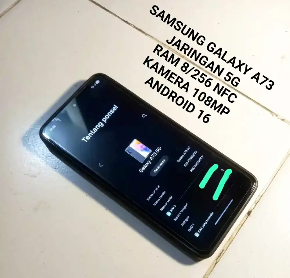 Samsung galaxy A73 Ram 8/256 NFC 5G mulus batangan