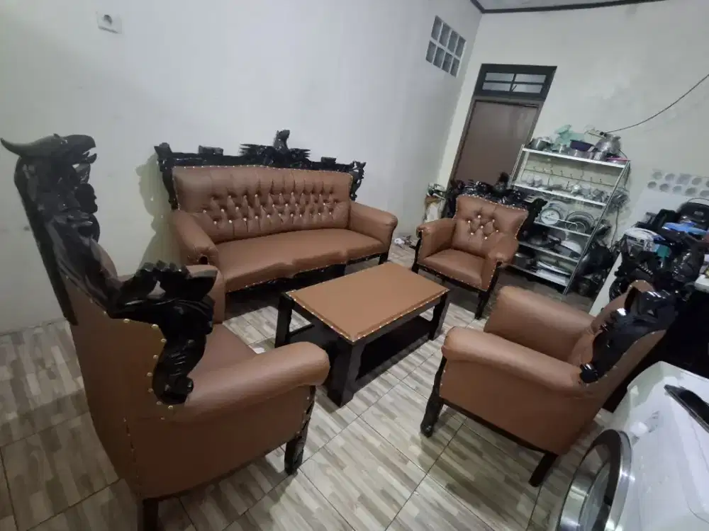 Kursi jati set coklat