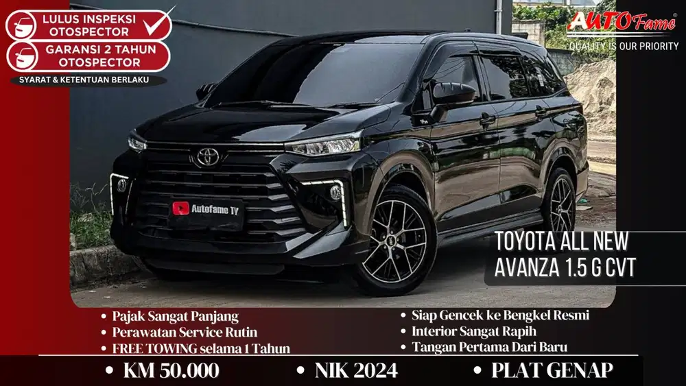 Toyota All New Avanza 1.5 G CVT AT Black On Brown Black NIK 2024