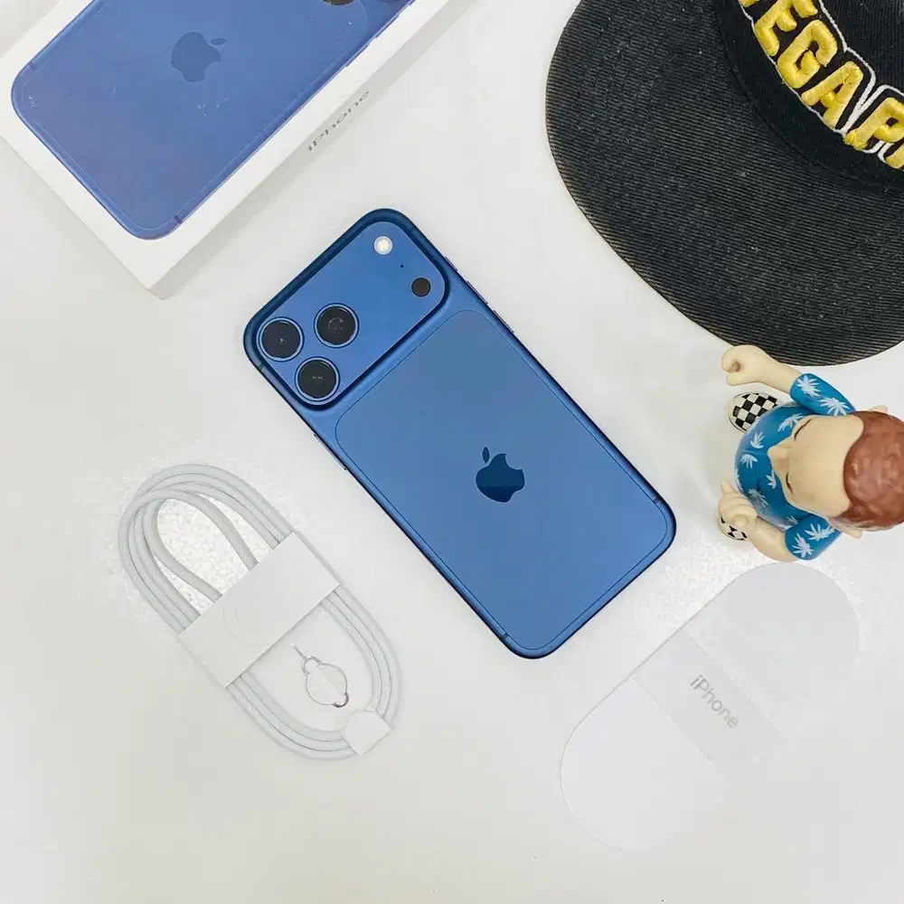 Second iPhone 17 Promax 256 gb space Deep Blue garansi resmi indonesia