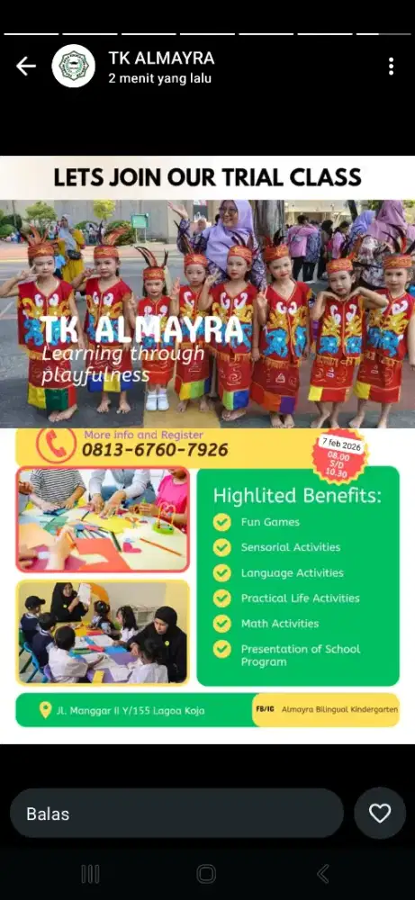 Asisten Guru TK 1 org, guru bimbel part time 1 org