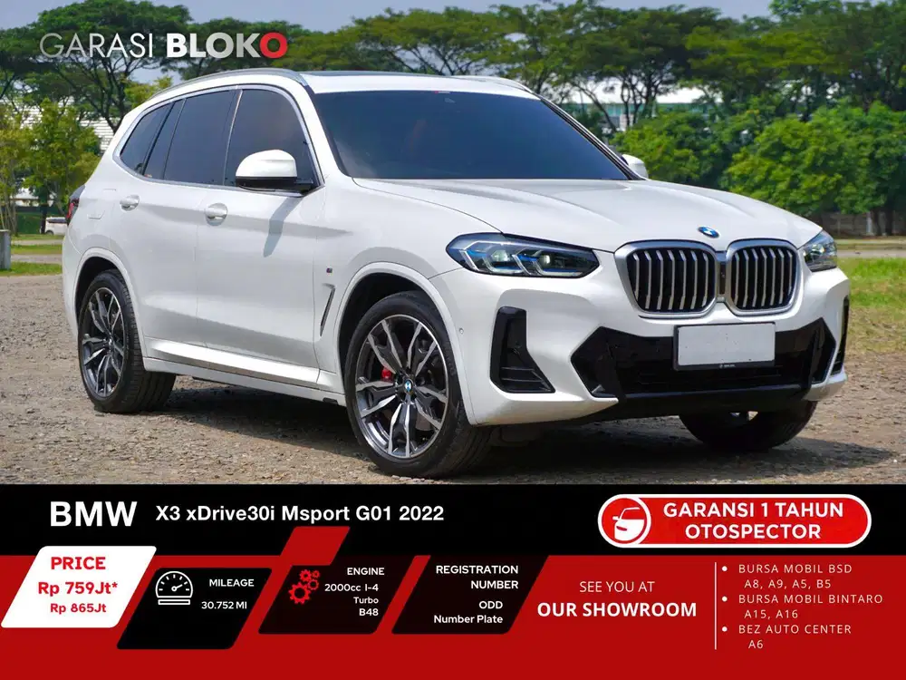 (Warranty ON) BMW X3 G01 LCI MSport  xDrive30i B48 2022