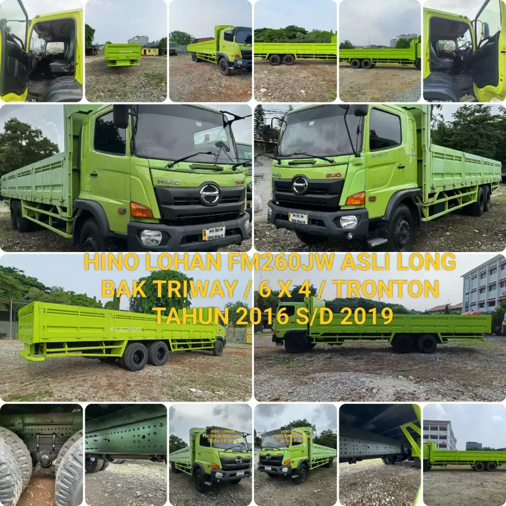 HINO LOHAN FM260JW ASLI LONG 6X4 BAK TRIWAY TRONTON ISTIMEWA SEKALI