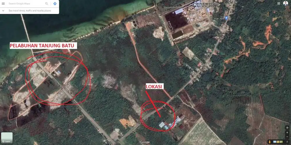 Jual Lokasi depan Pelabuhan Tanjung Batu Belitung