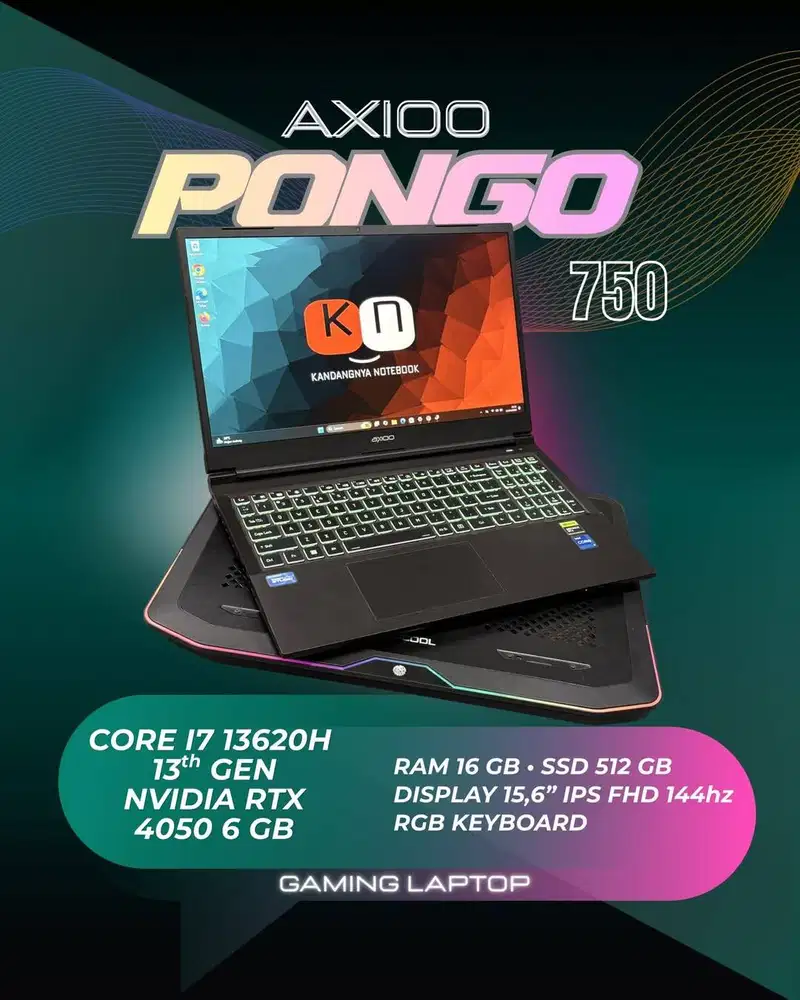 Axioo Pongo 750 i7 13620H Nvidia RTX4050 6GB RAM 16GB / 512GB