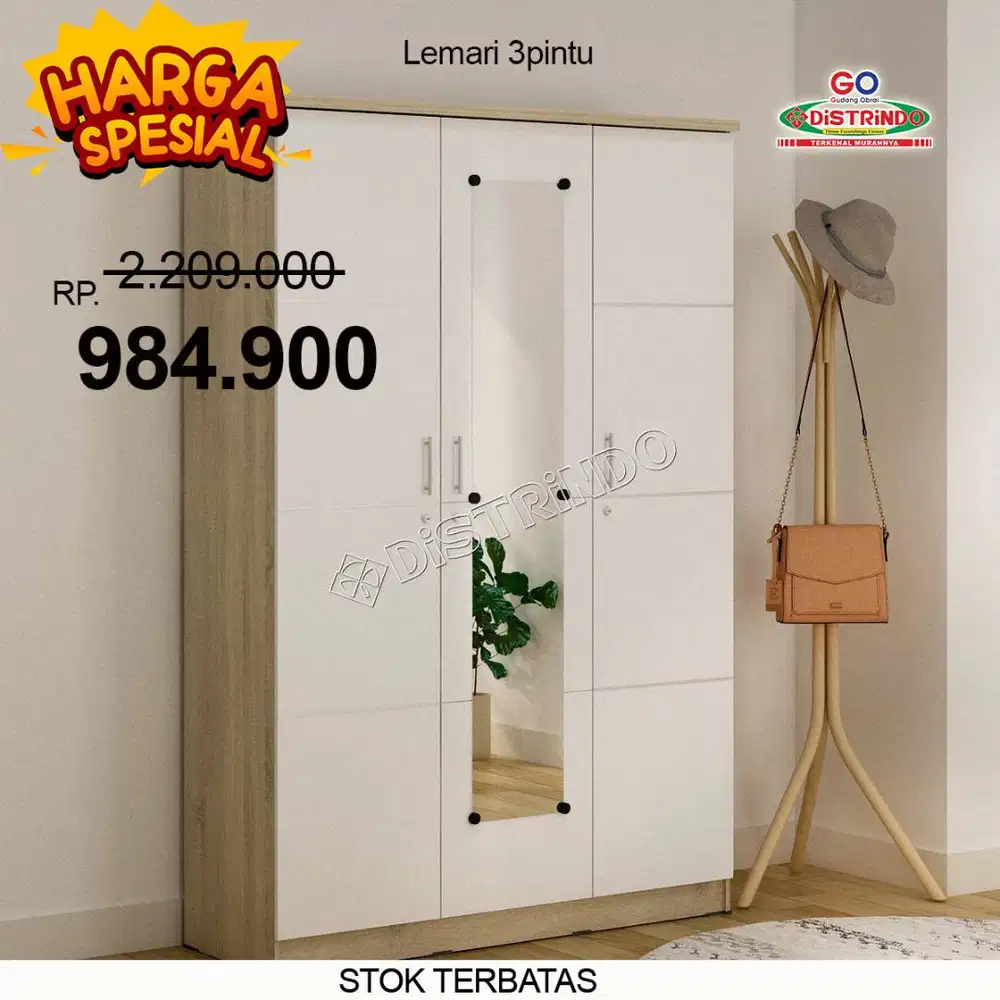 Lemari Pakaian 3pintu Promo Termurah Cermin Panjang