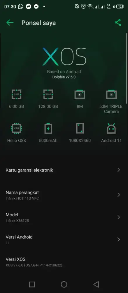 infinix hot 11s nfc cari kembalian