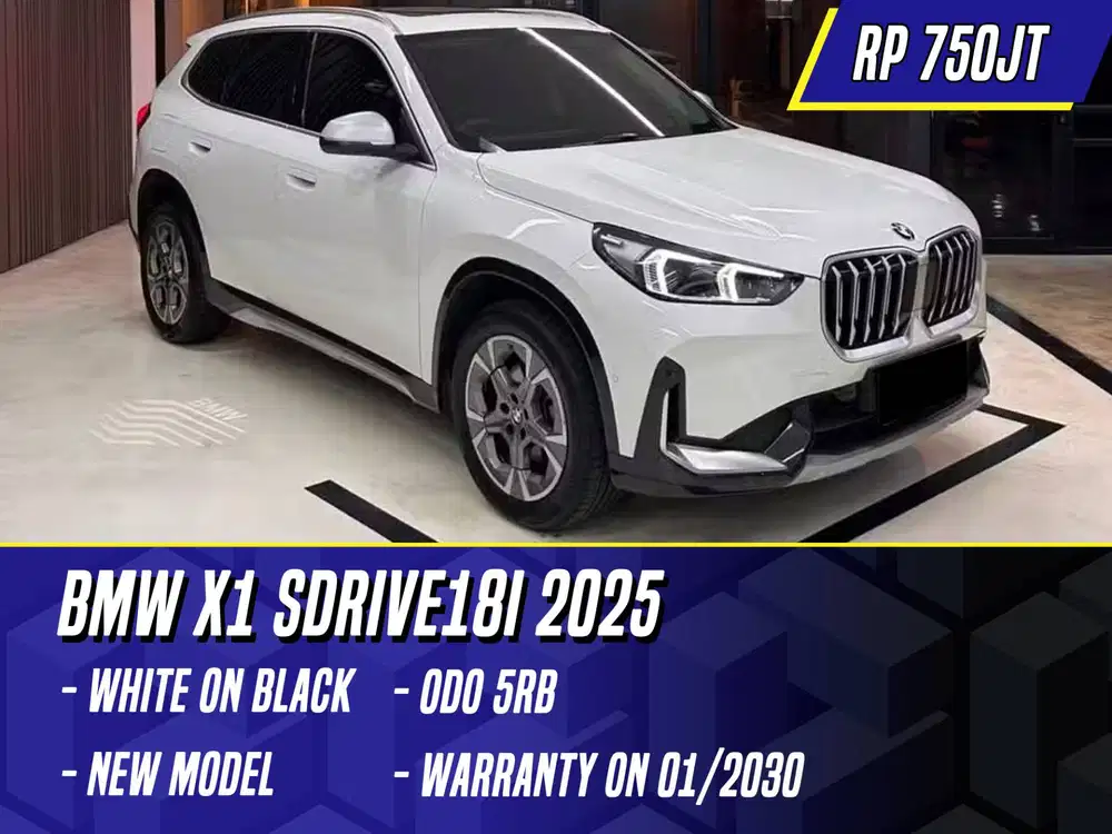 BMW X1 sDrive18i 2025 NIK 2024 White on Black Putih X 1 sDrive