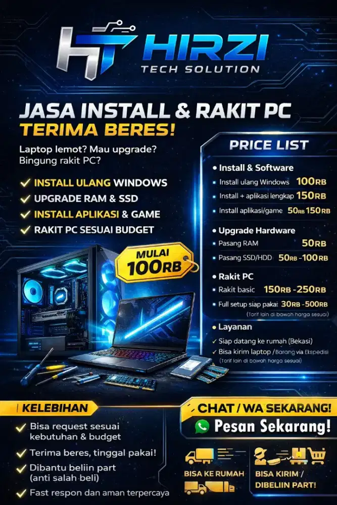 Jasa Install Laptop & Rakit PC – Hirzi Tech Solution