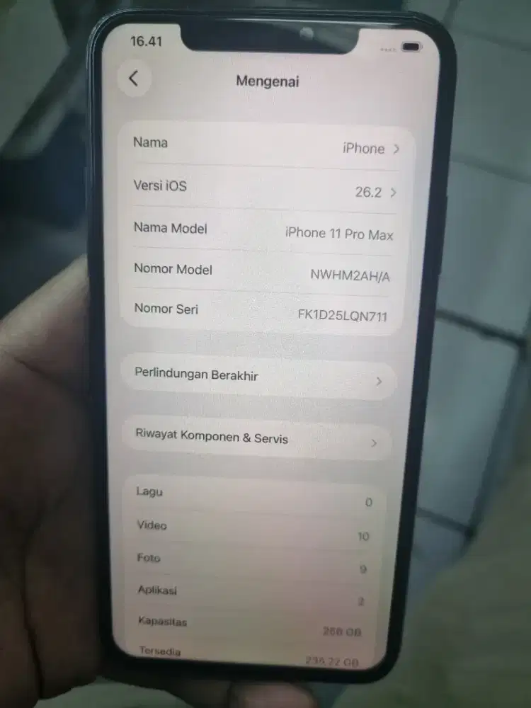 iphone 11 pro max inter 256gb batangan minus