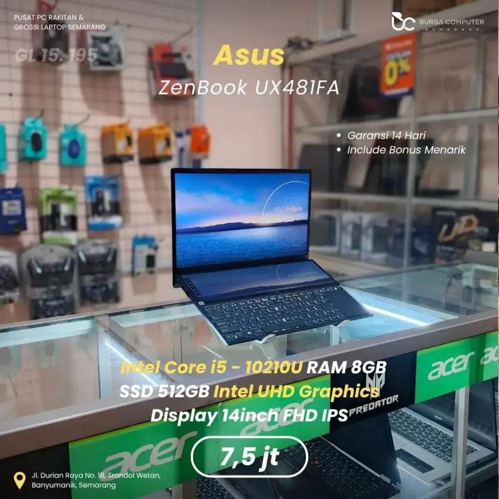 ASUS Zenbook Duo-UX481FA | Core i5 10210U 8GB 512GB