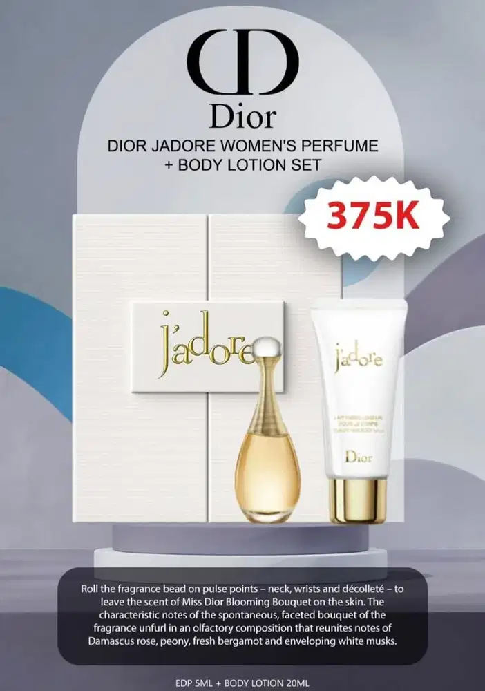 Parfum dan body milk jadore