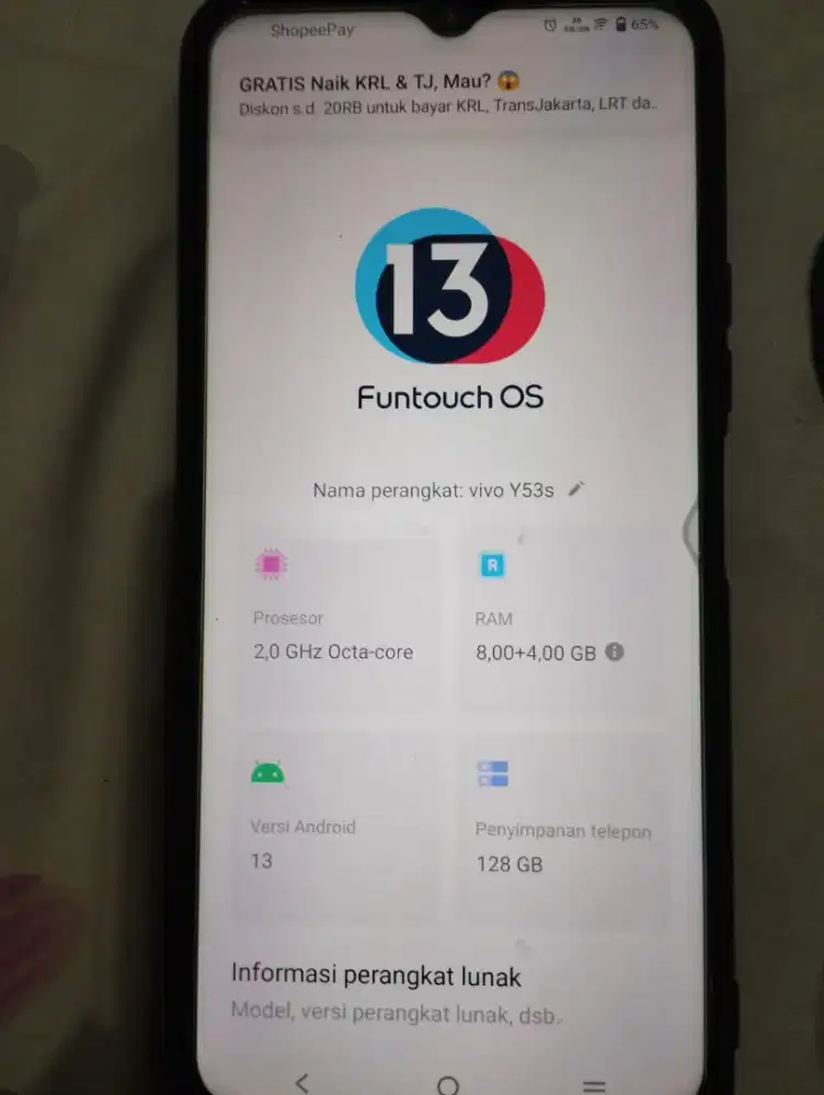 Vivo Y53s 8+4/128 ORI