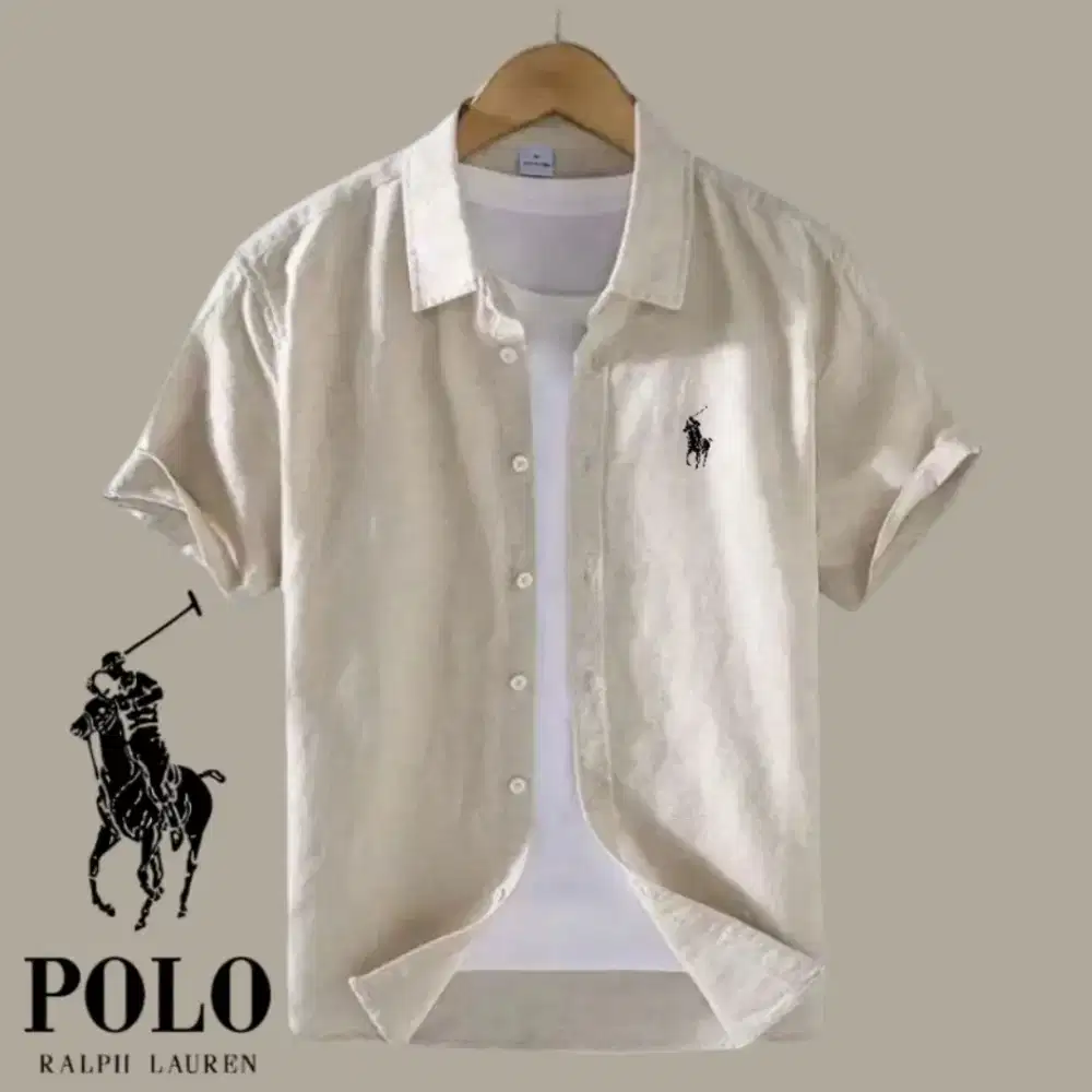 baju kemeja polos pria lengan pendek