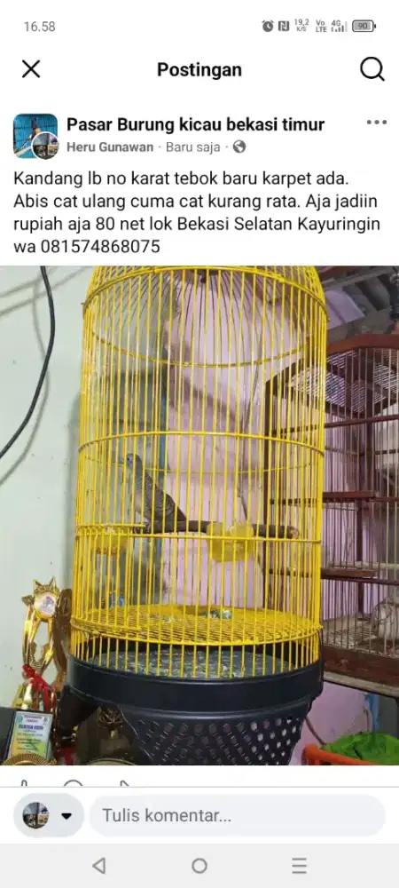 Kandang burung mulus