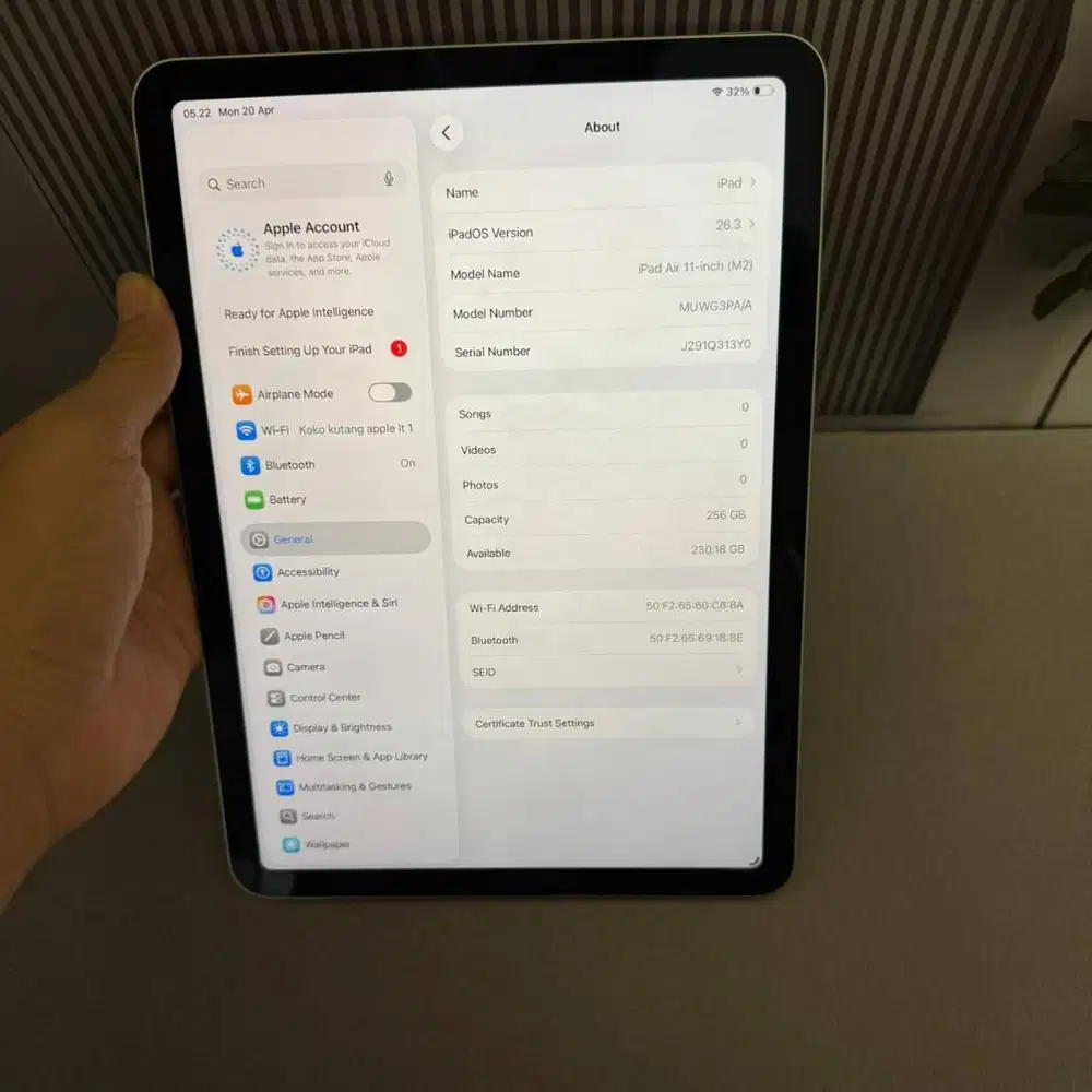 iPad Air 11 inch 256gb Resmi Ibox