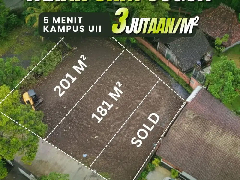 Tanah Jogja Utara Area Villa Kaliurang 5 Menit Kampus UII Pusat
