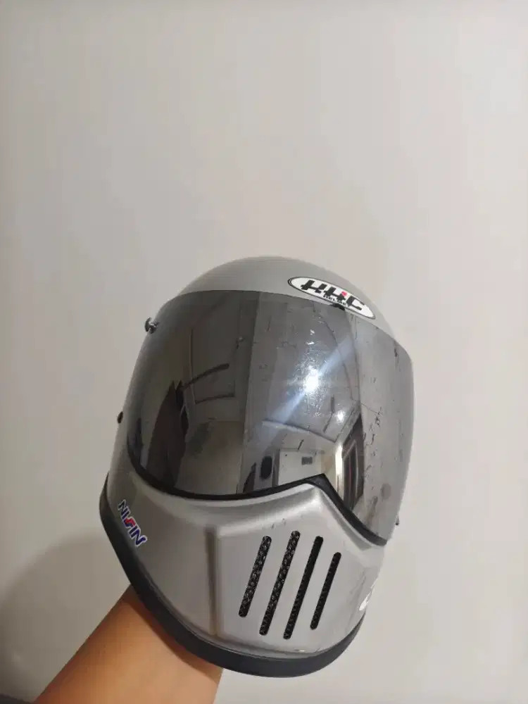 Helm Cakil Helmet Full Silver