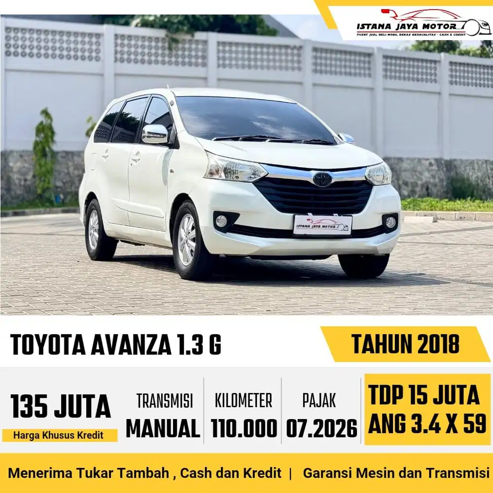 SIAP PAKAI !! Toyota Avanza 1.3 G Manual 2018 Putih