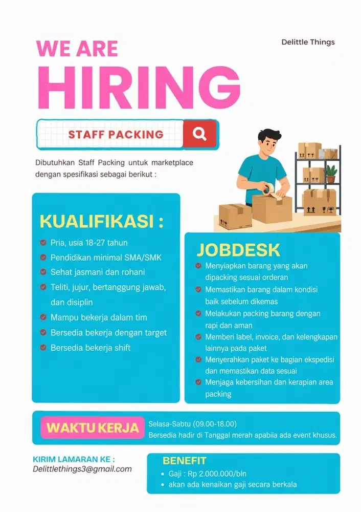 Lowongan pekerjaan staff packing marketplace