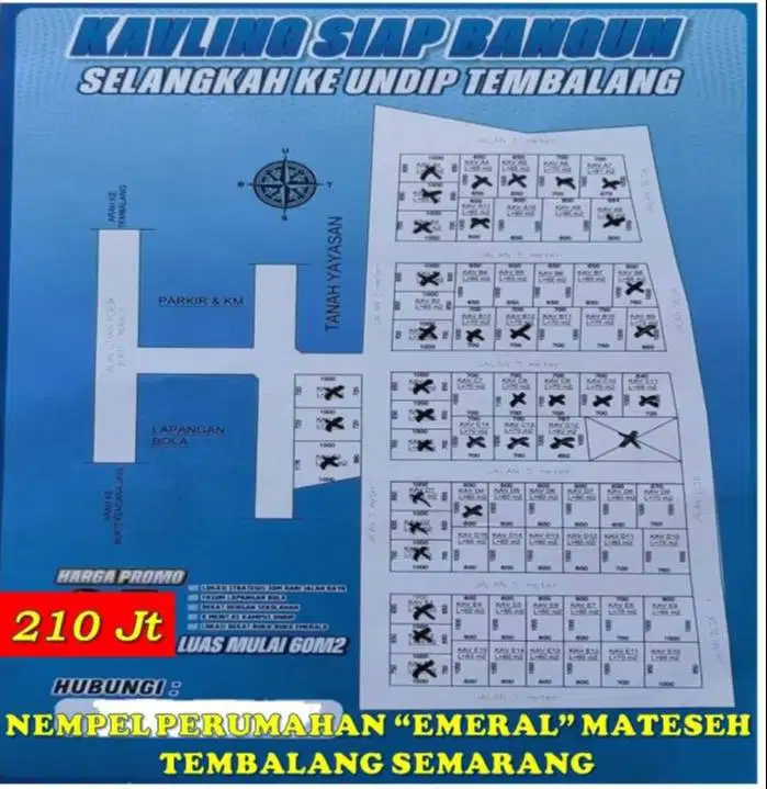 Tanah Siap Bangun dekat Kampus Undip/Bukit Kencana Jaya/Perum Emerald