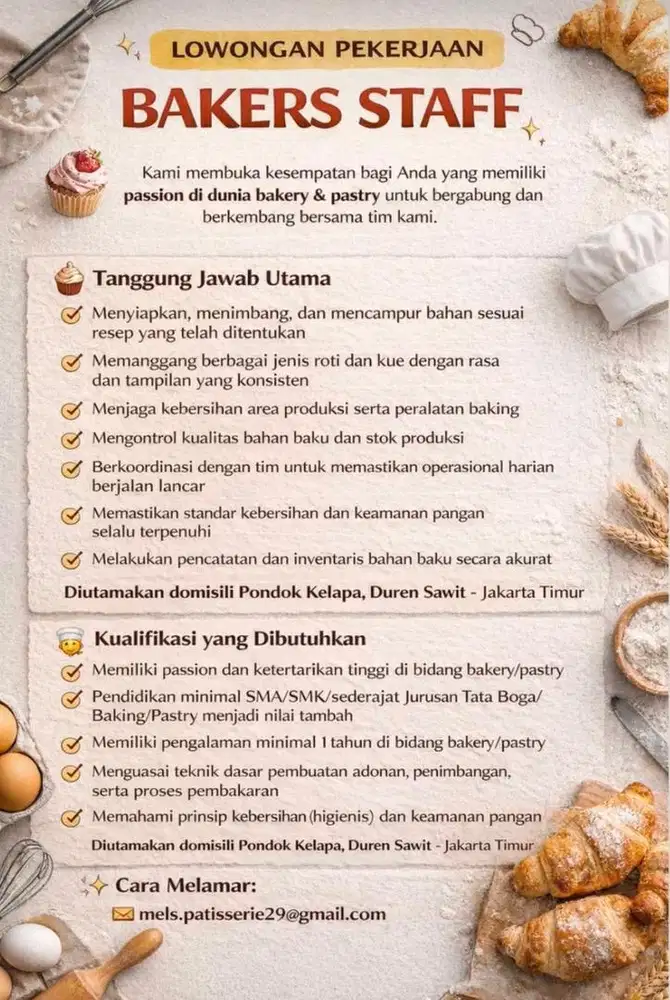 Lowongan Baker Jakarta Timur
