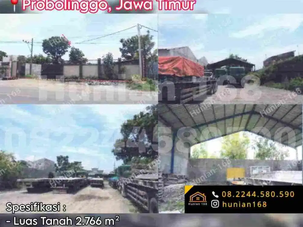 Jual Gudang Tanah Lahan Parkir Industri Bengkel Workshop Pabrik Garasi Raya Propinsi Provinsi Probolinggo Jawa Timur