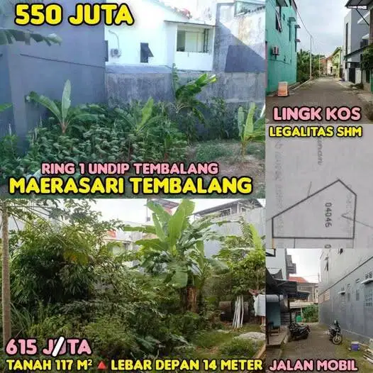 Tanah Kos Undip Tembalang Semarang Siap bangun