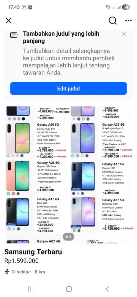 Samsung cicilan/kredit tanpa DP