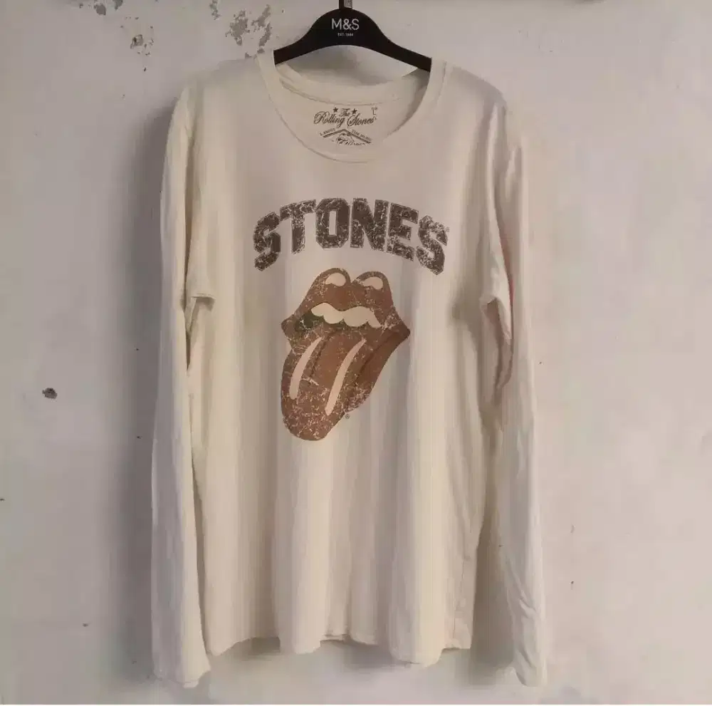 T-shirt/ Kaos band lengan panjang r0lling stones