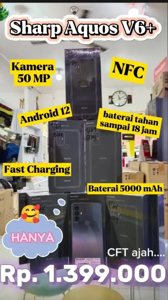 HANDPHONE ANDROID SHARP AQUOS V6 PLUS