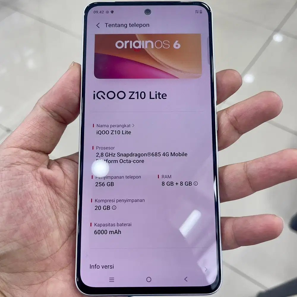Iqoo z10 lite ram 8 / 256 resmi fullset original garansi