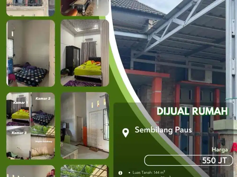 Dijual Rumah Cantik Daerah Sembilang Paus Pekanbaru Kota!