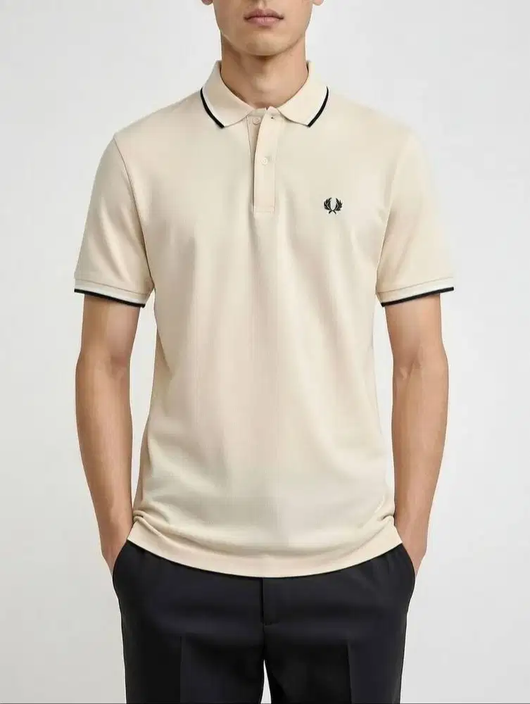 FRED PERRY M3600 TIPPED POLO SHIRT - BUTTER YELLOW (XL)