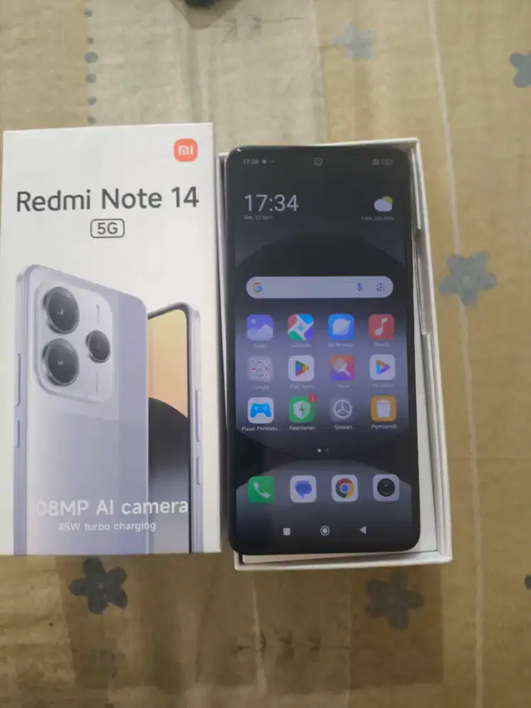 xiaomi note 14 5G ram 8/256 fulset mulus