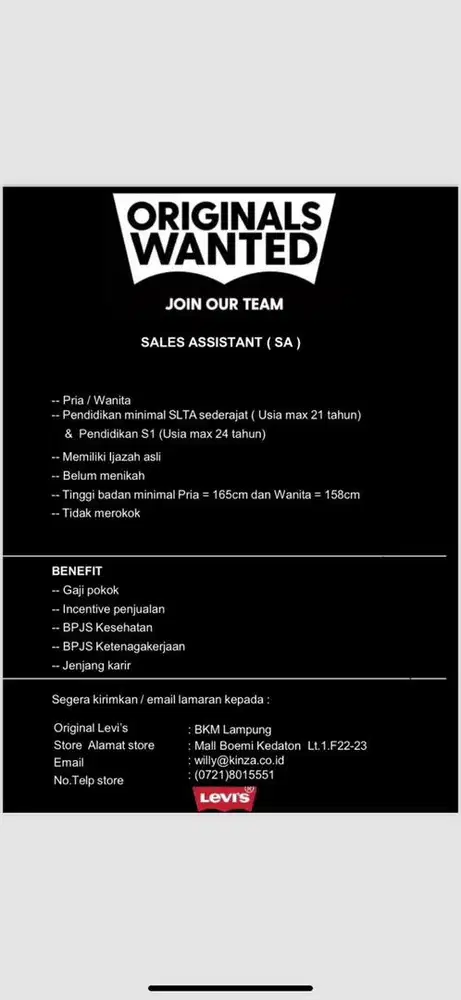 LOKER LEVI'S MALL BOEMI KEDATON