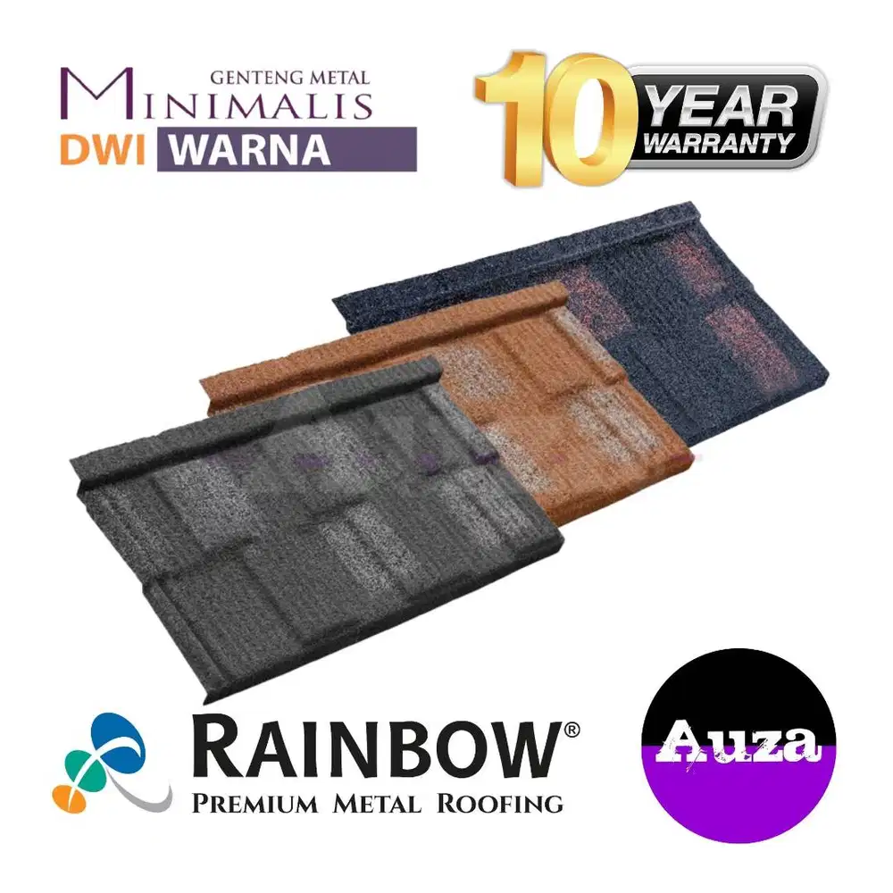 Genteng Metal Pasir Premium 1x4 | Minimalis Dwi Warna Stone-Coated