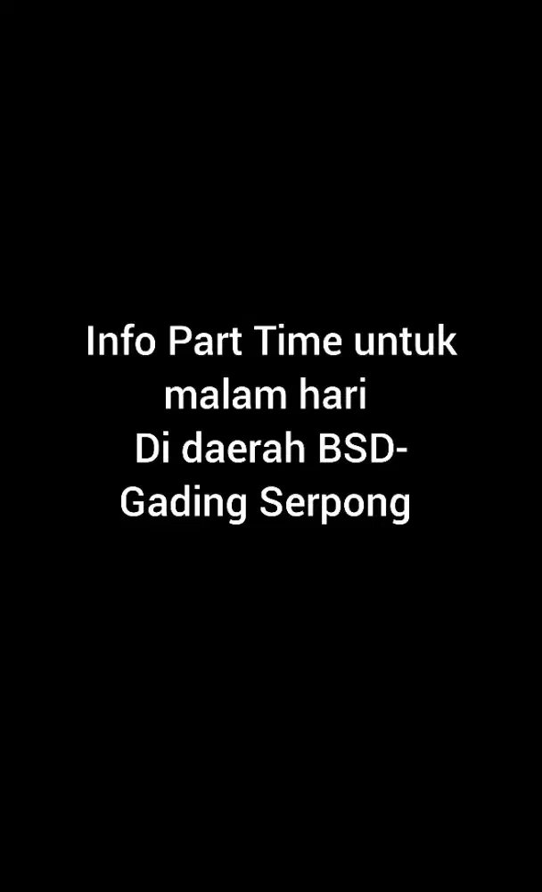 Butuh pekerjaan Part Time