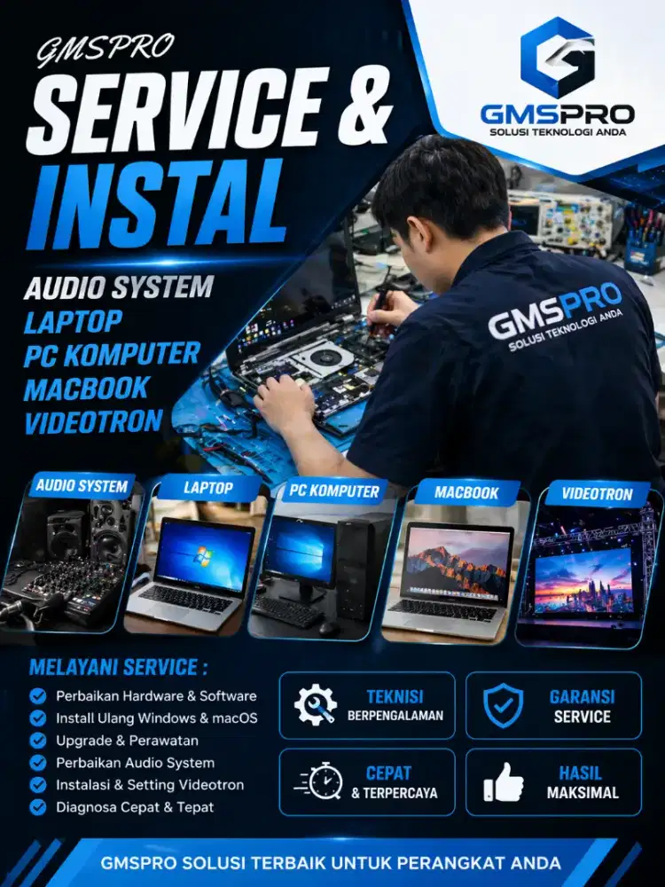 Service dan Instal Audio System Laptop PC Komputer MacBook Videotron