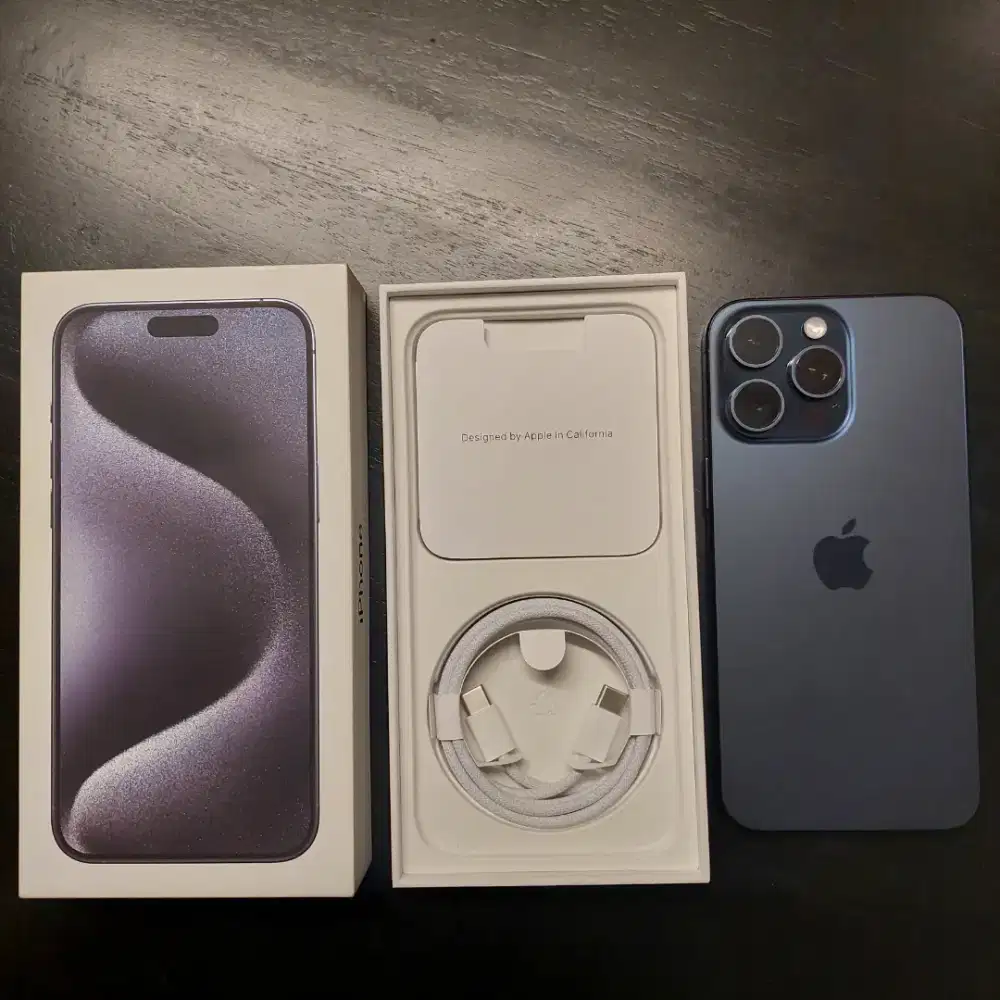 IPHONE 15 PRO MAX 256GB BLUE TITANIUM EX GARANSI INTER