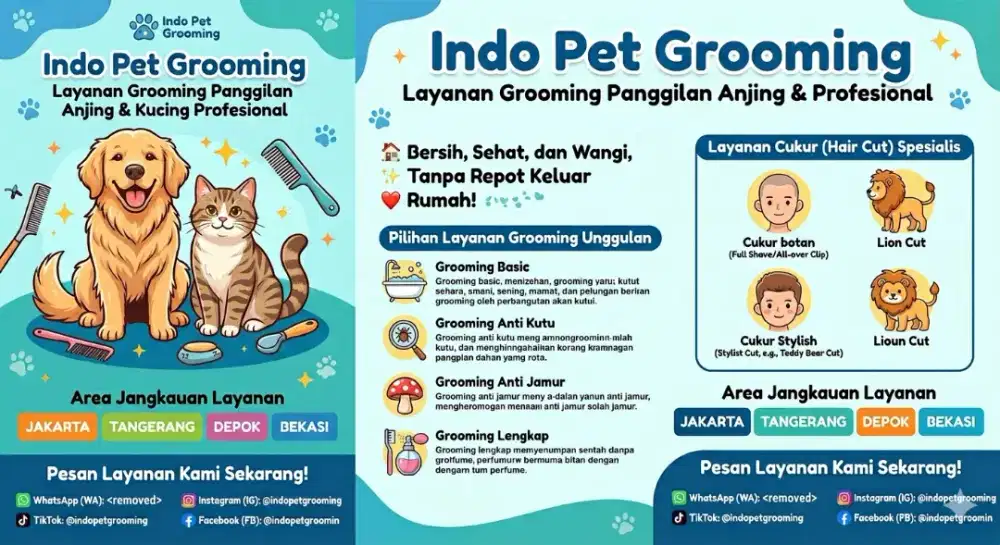 Indopet Grooming panggilan cat&dog terdekat di pondok gede Bekasi kota