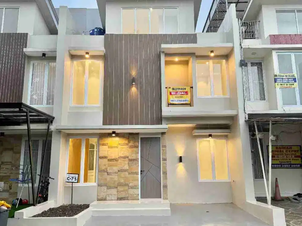 rumah mewah estetik fasilitas swiming pool dalam klaster jual dibawah harga pasar